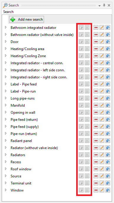 1. Selecting elements from search window