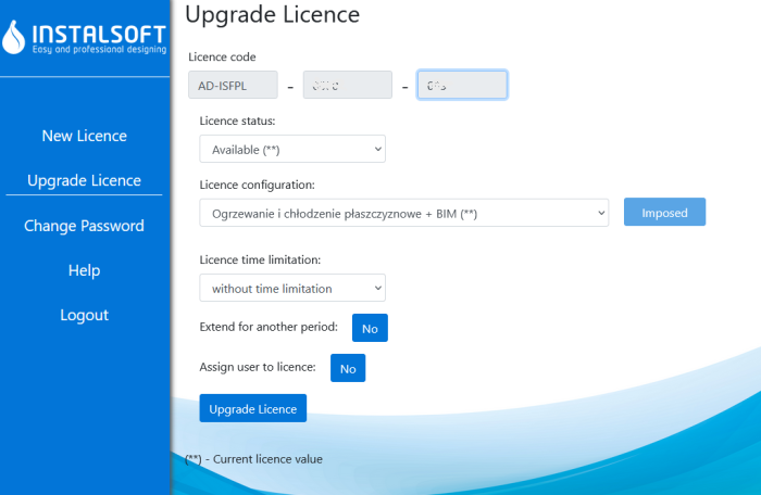 2. Upgrade licencji